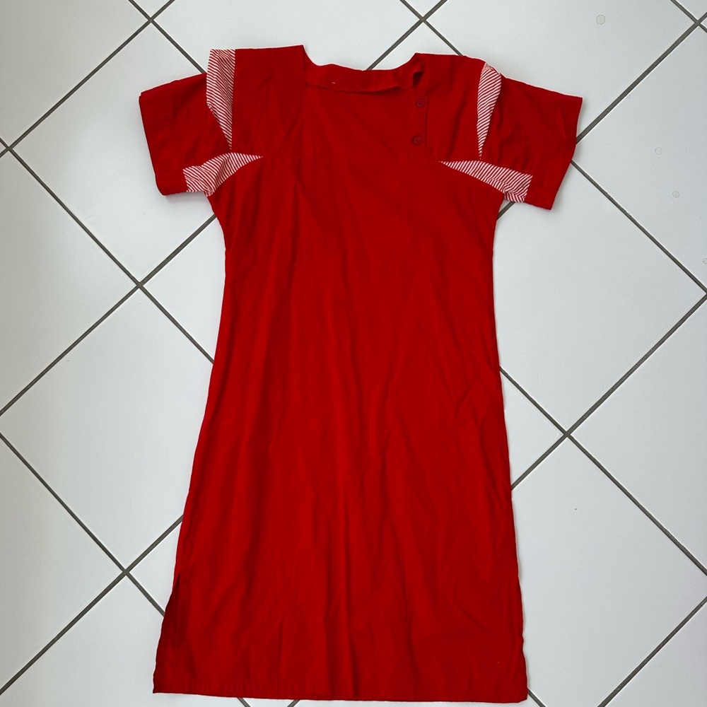 Red mini dress cotton
